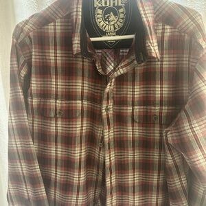 Kuhl Men's Burgundy and White Plaid Shirt